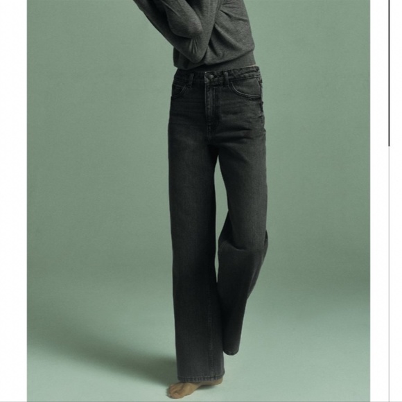 NWT ZARA ZW THE ‘90S WIDE LEG JEANS GRAY MARL - Picture 5 of 5